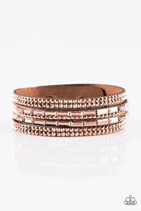 Rhinestone Rock Star Copper Wrap Bracelet