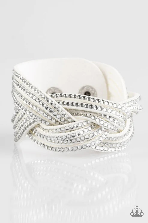 Big City Shimmer White Wrap Bracelet