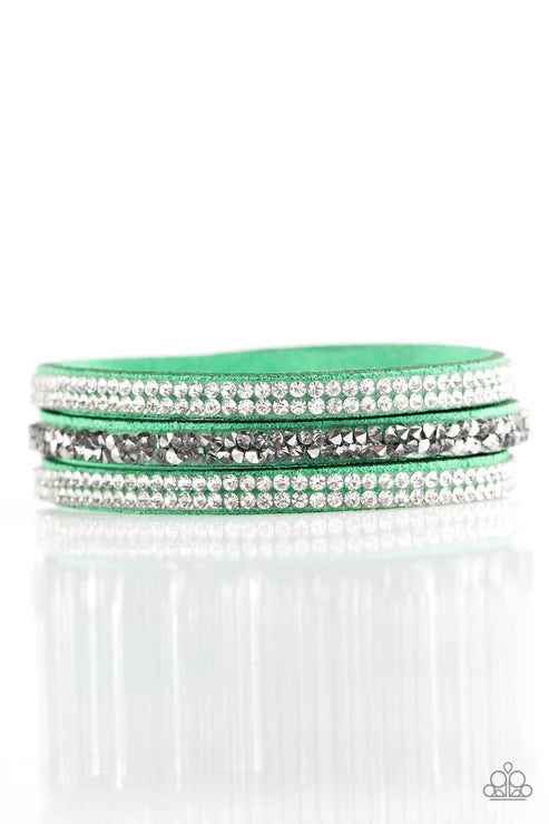 Mega Glam Green Wrap Bracelet