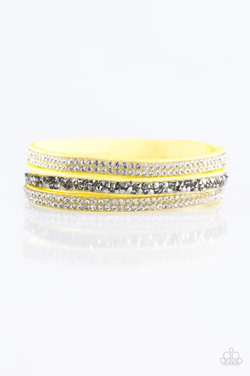 Mega Glam Yellow Wrap Bracelet