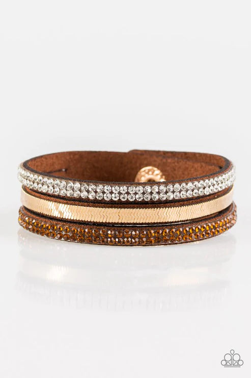 I Mean Business Brown Wrap Bracelet