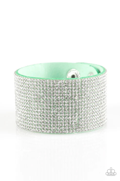 Roll With The Punches Green Wrap Bracelet