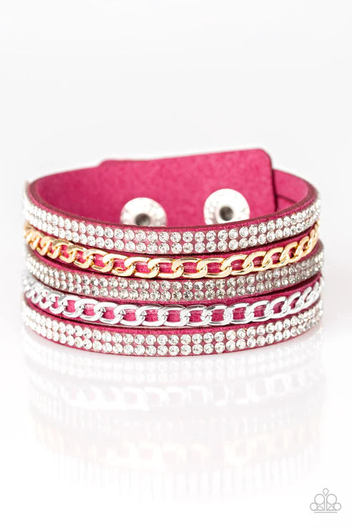 Fashion Fiend Pink Wrap Bracelet
