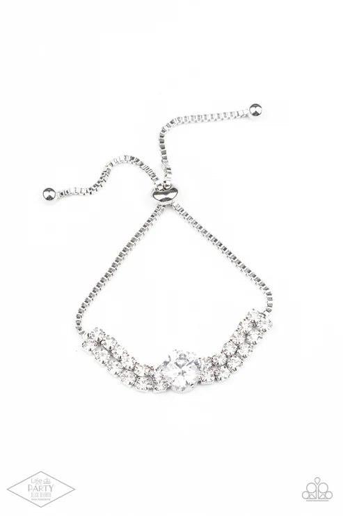 Gorgeously Glitzy White Bracelet