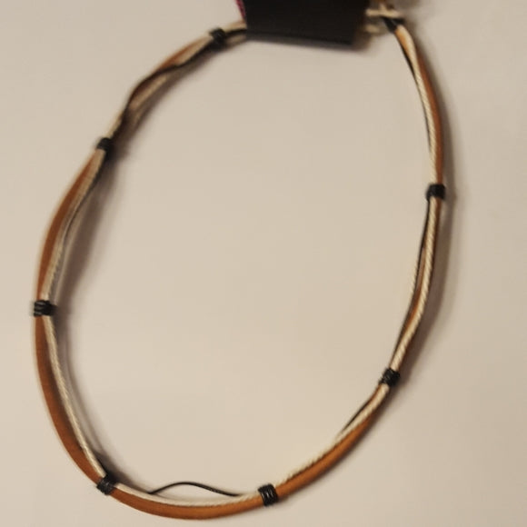 Leather and Twine Brown and Black Urban Necklace