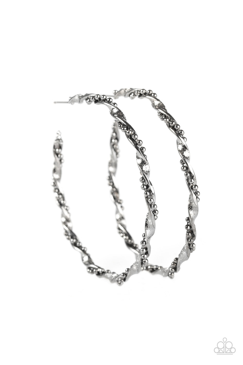 Twister Black Hoop Earrings
