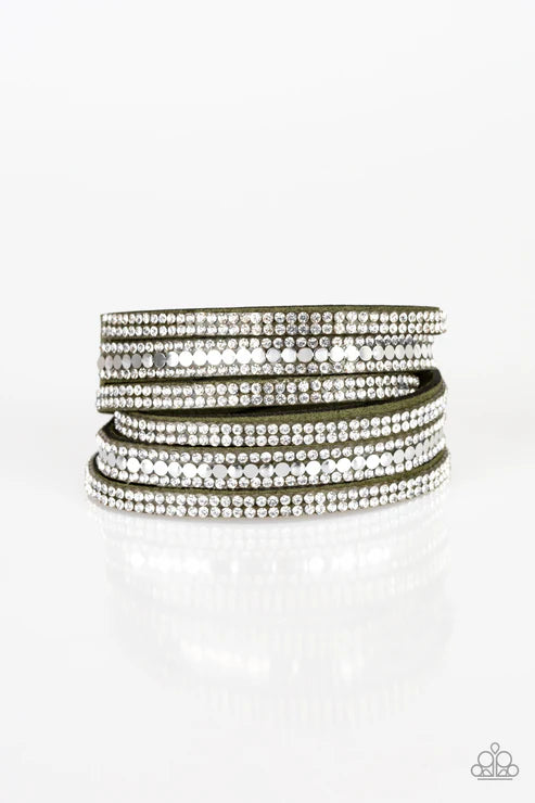 Rock Star Attitude Green Wrap Bracelet