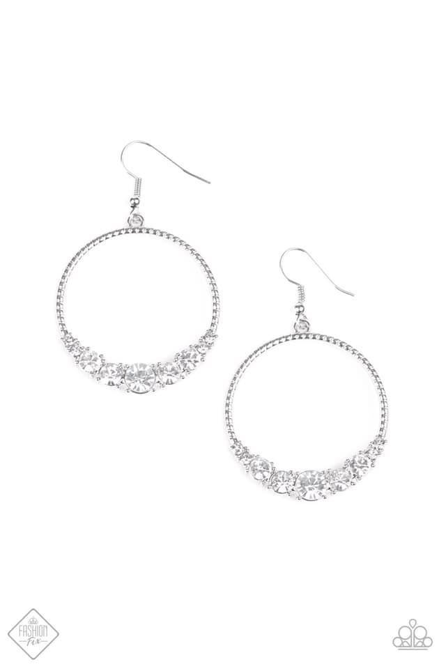 Self-Made Millionaire White Earrings - June 2019 Fiercely 5th Avenue Fashion Fix