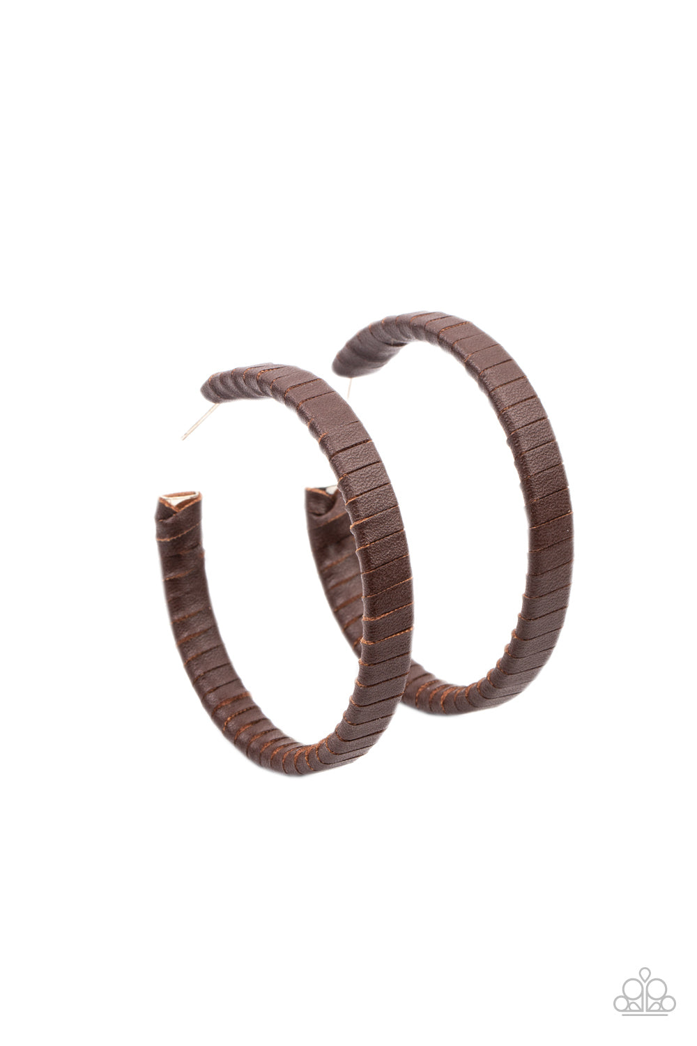 Leather-Clad Legend Brown Earrings