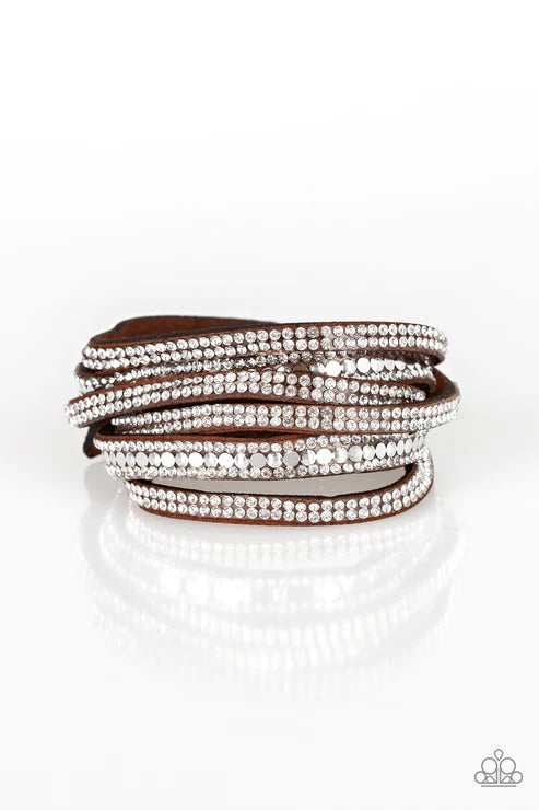 Rock Star Attitude Brown Wrap Bracelet