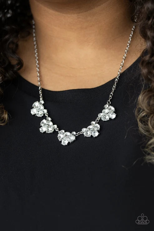 Envious Elegance White Necklace