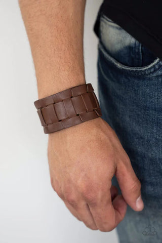 Plainly Plaited Brown Men's Bracelet - Fashion Fix Exclusive