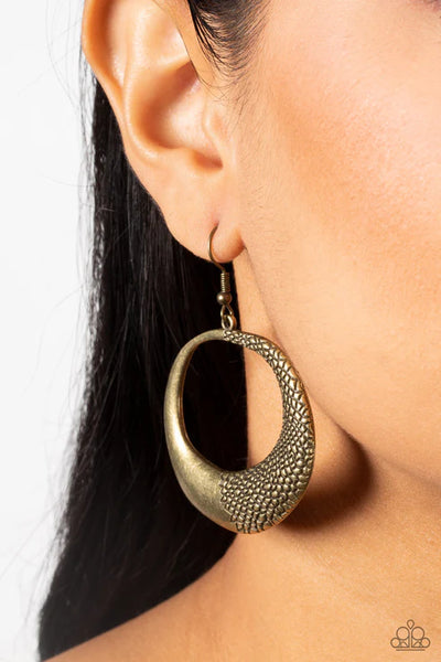 Downtown Jungle Brass Earrings - Fashion Fix Exclusive