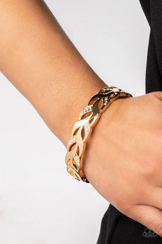 Editor-In-LEAF Gold Hinged Bracelet - Fashion Fix Exclusive