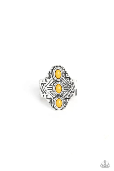 Mayan Motif Yellow Ring - Fashion Fix Exclusive