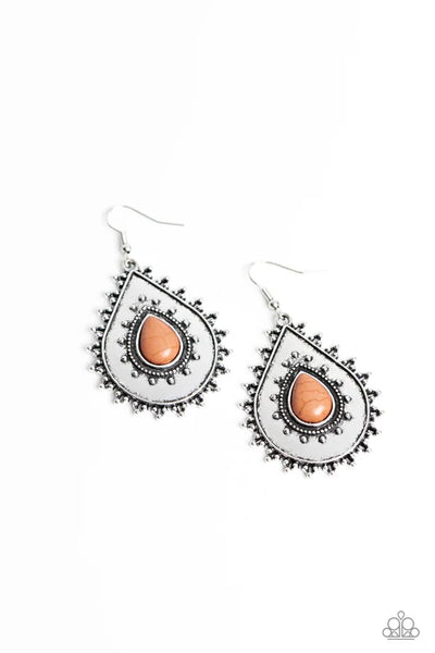 Desert Drama Brown Earrings