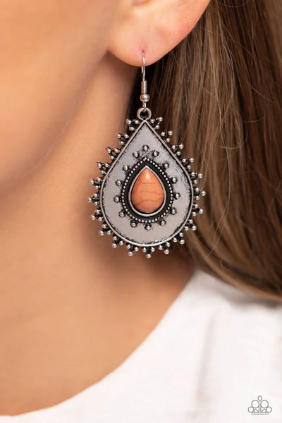 Desert Drama Brown Earrings