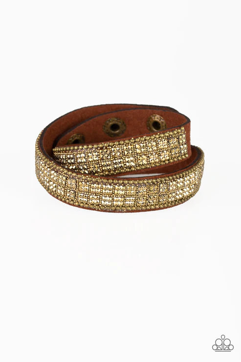 Rock Band Refinement Brass Wrap Bracelet