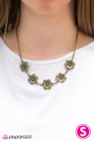 The Earth Laughs In Flowers Brass Necklace