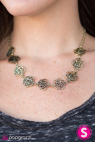 Fleur de Flirt Brass Necklace