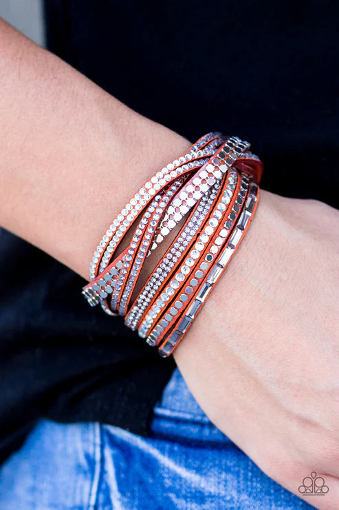 I Came To Slay Brown Wrap Bracelet *** Pictures show orange bracelet