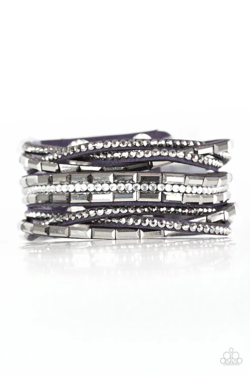 Rhinestone Riot Brown Wrap Bracelet ***Pictures show blue bracelet (Copy)