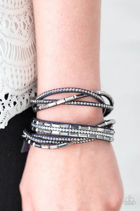 Rhinestone Riot Red Wrap Bracelet ***Pictures show blue bracelet