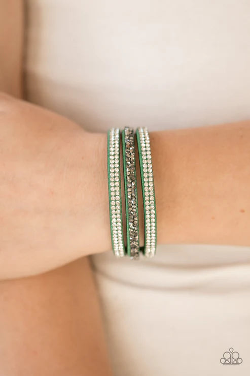 Mega Glam Green Wrap Bracelet