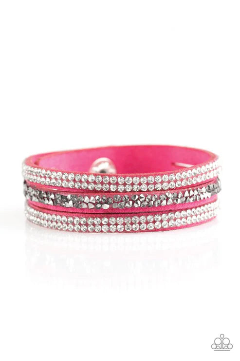 Mega Glam Pink Wrap Bracelet