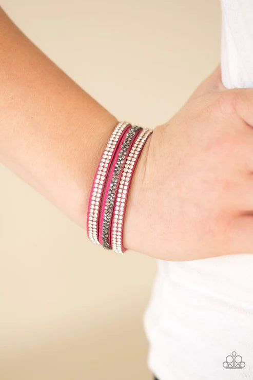 Mega Glam Pink Wrap Bracelet
