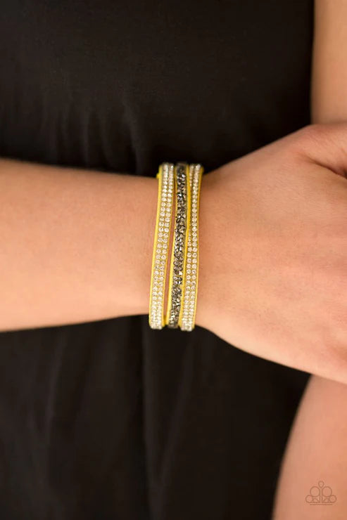 Mega Glam Yellow Wrap Bracelet