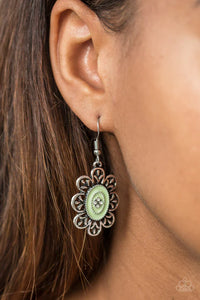 Posy Party Green Earrings