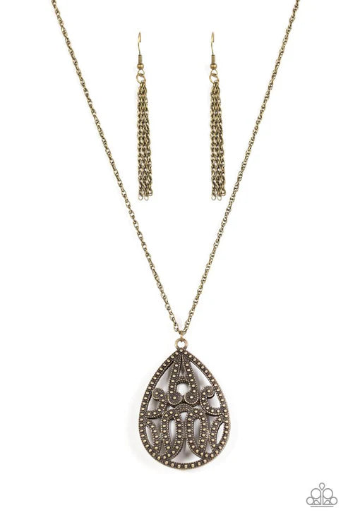Teardrop Dead Gorgeous Brass Necklace