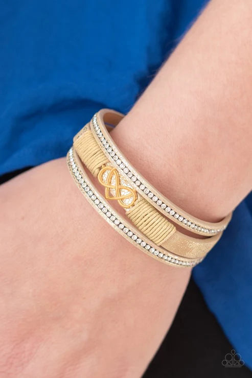 Hustlin Heart Gold Wrap Bracelet