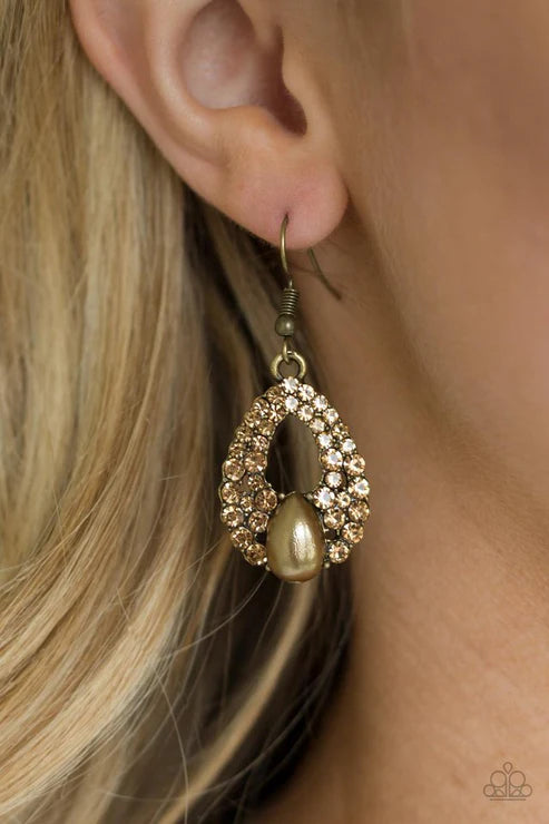 Share The Wealth Brass Earrings