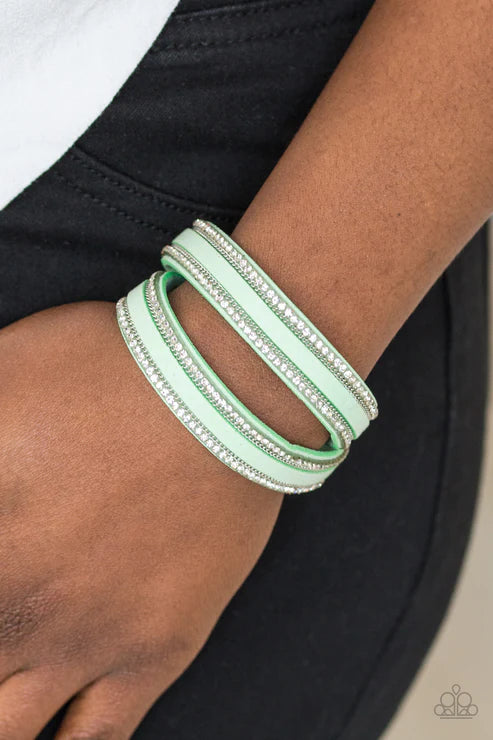 Going For Glam Green Wrap Bracelet