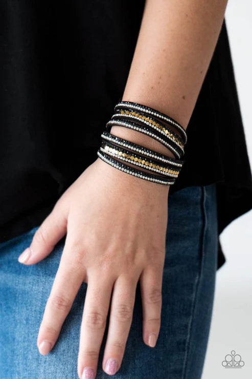 Rock Star Attitude Black Wrap Bracelet