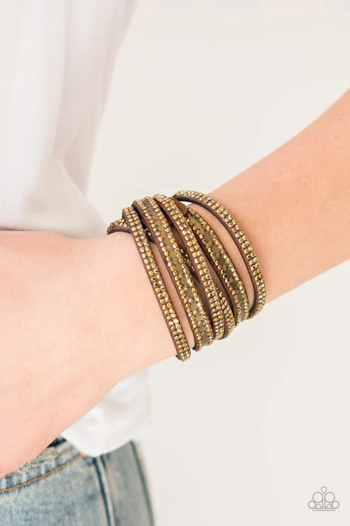 Rock Star Attitude Brass Wrap Bracelet