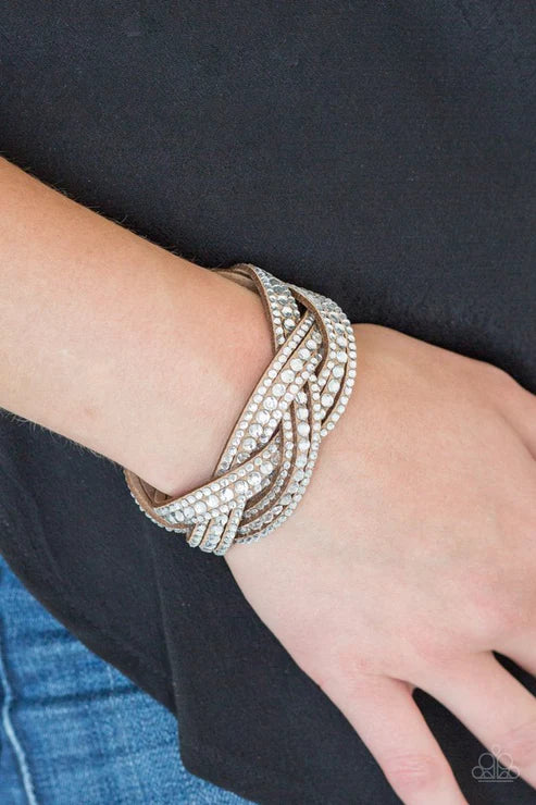 Bring On The Bling Brown Wrap Bracelet