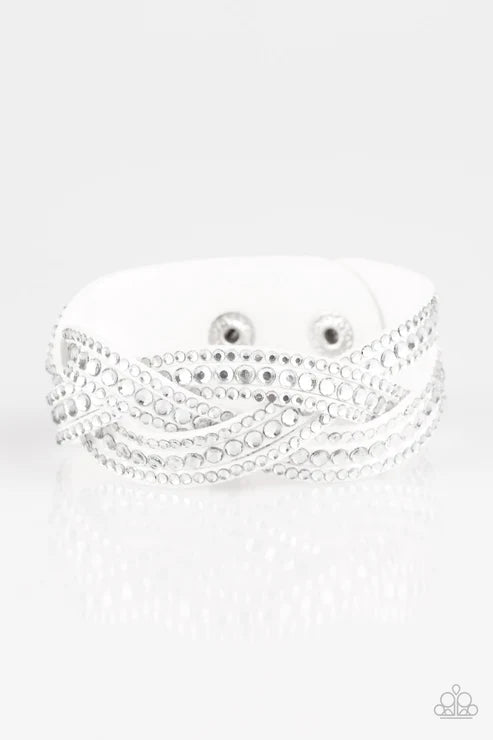 Bring On The Bling White Wrap Bracelet