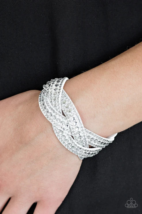 Bring On The Bling White Wrap Bracelet