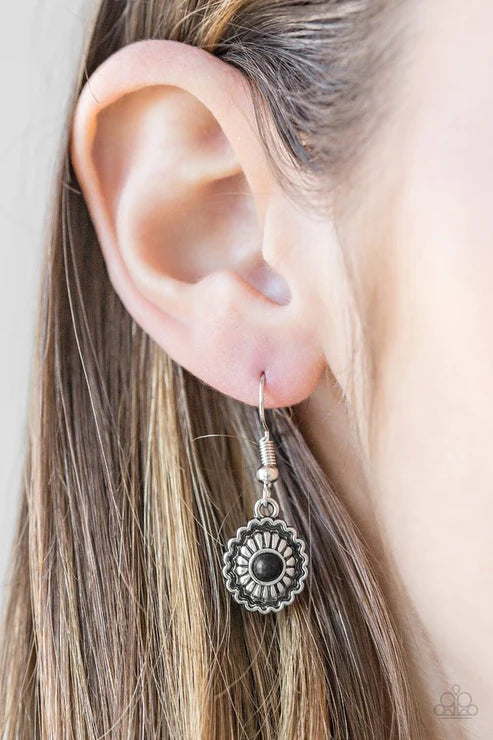 Wild In Wildflowers Black Earrings