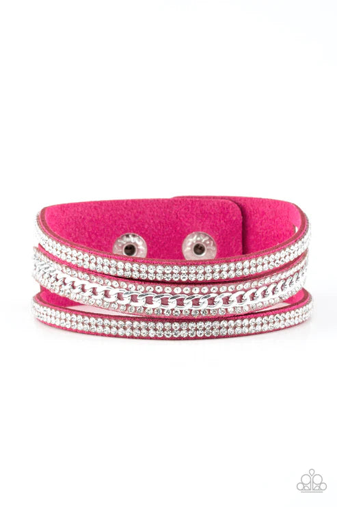 Rollin In Rhinestones Pink Wrap Bracelets