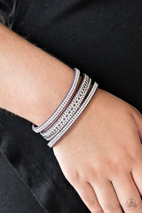 Rollin In Rhinestones Purple Wrap Bracelet