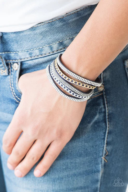 Fashion Fiend Blue Wrap Bracelet