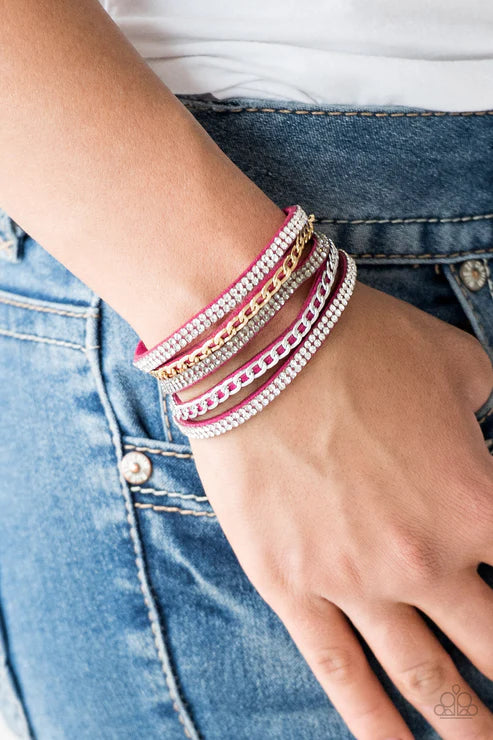 Fashion Fiend Pink Wrap Bracelet