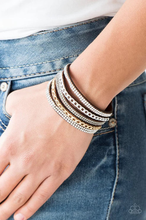 Fashion Fiend Brown Wrap Bracelet