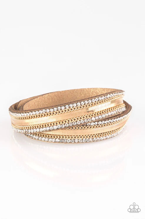 Rocker Rivalry Gold Wrap Bracelet