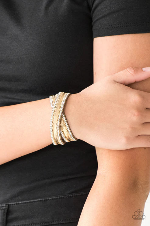 Rocker Rivalry Gold Wrap Bracelet