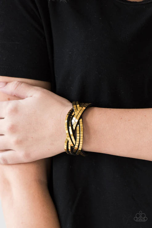 Looking For Trouble Gold Wrap Bracelet